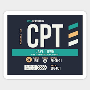 Cape Town (CPT) Airport Code Baggage Tag Sticker